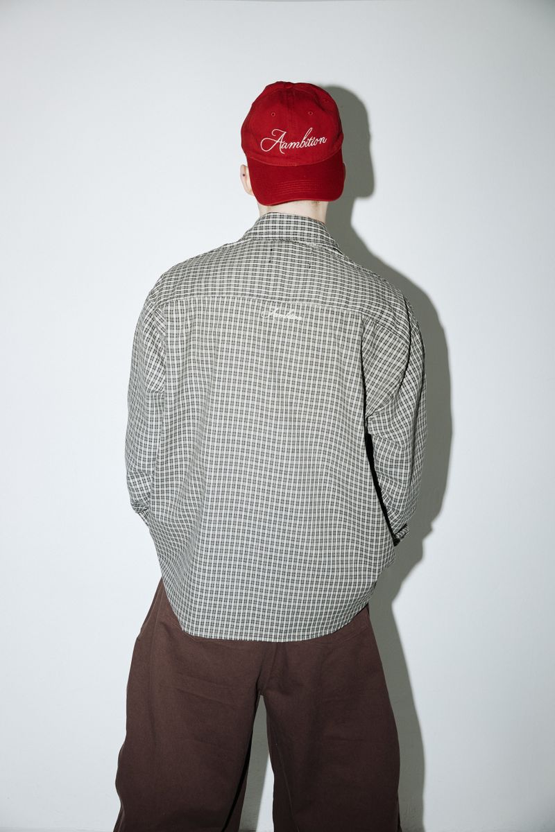 Vintage Check Shirts (Beige-gray)