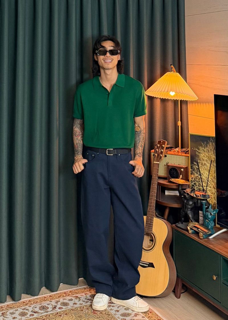 Semi-wide cotton pants 5COLOR