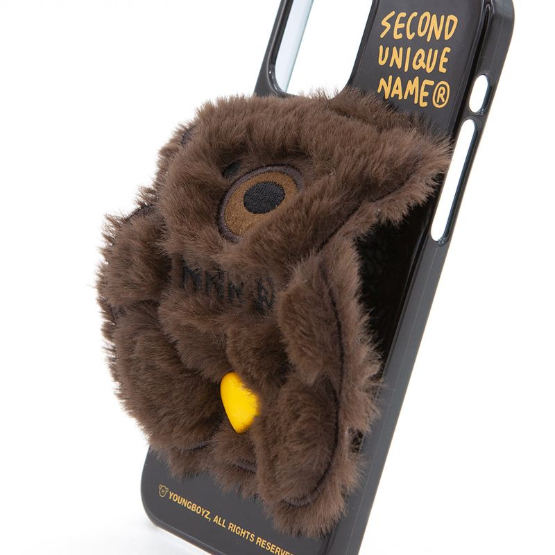 SUN CASE PATCH FUR BEAR DARK BROWN