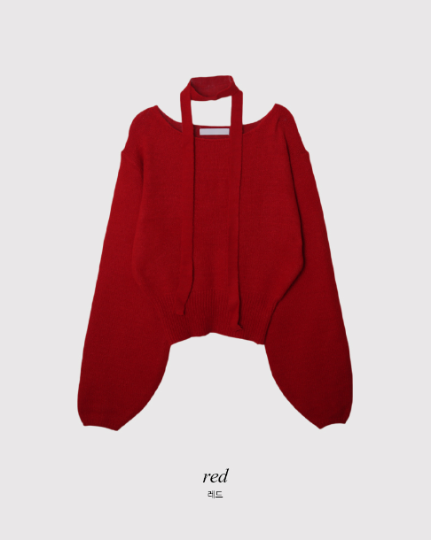 PV One Shoulder Knit + Tie Set (6color)