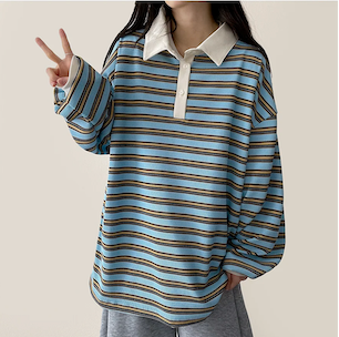 Puff Waffle Collar Sweatshirt T-shirt
