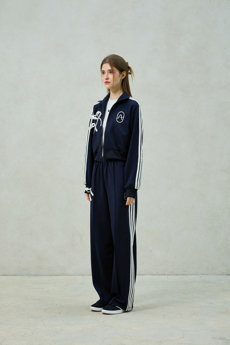 RIBBON JERSEY TRACK TOP / NAVY