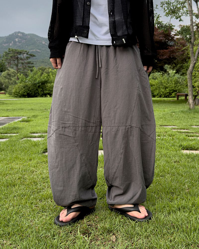 Beo Curved Linen Balloon Pants