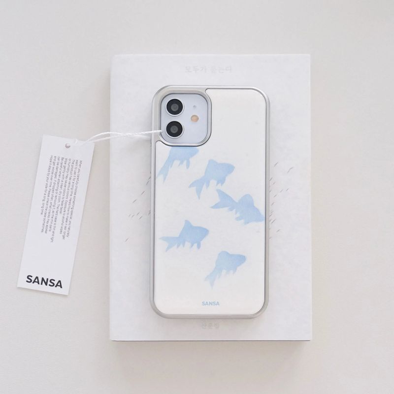 Blue Fish_Silver iPhone Galaxy Case(MagSafe)