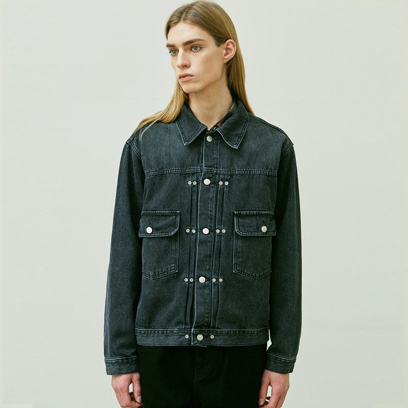 RIVETED 2ND TYPE DENIM JACKET BLACK