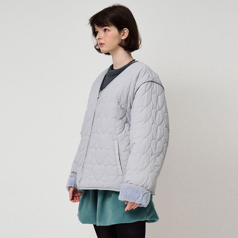HEART REVERSIBLE JACKET_BABY BLUE