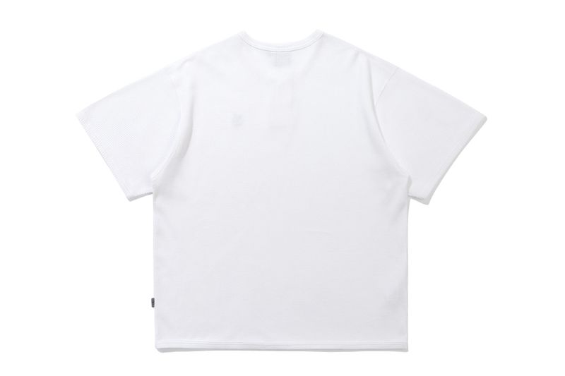 BUTTON UP WAFFLE HENLEY NECK_WHITE