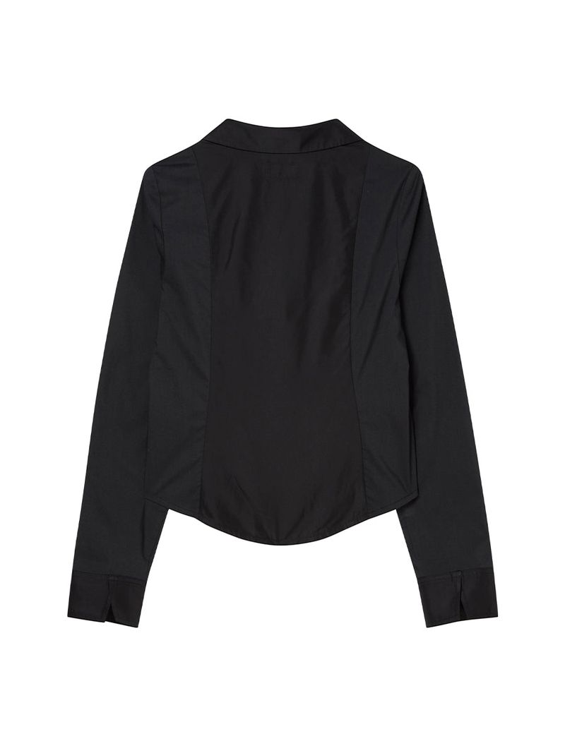 EYELET KNOT SHIRTS (BLACK)