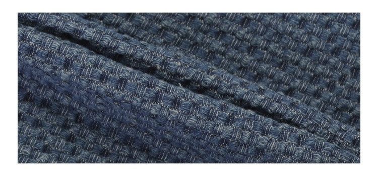 Blue casual gold button denim jacket