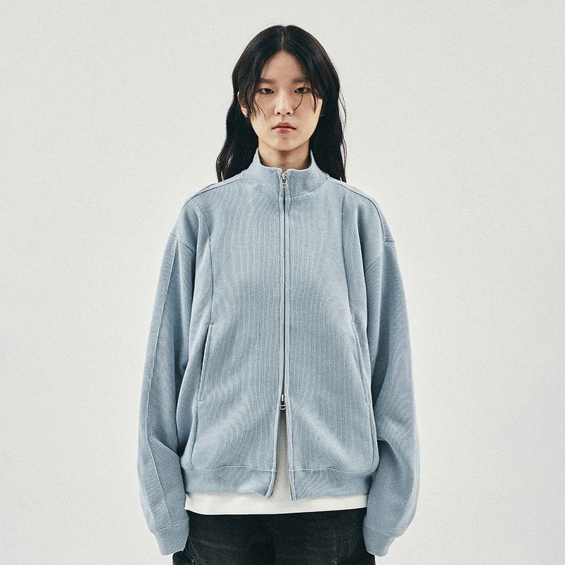 Fickle 2-WAY full zip-up / Blue gray