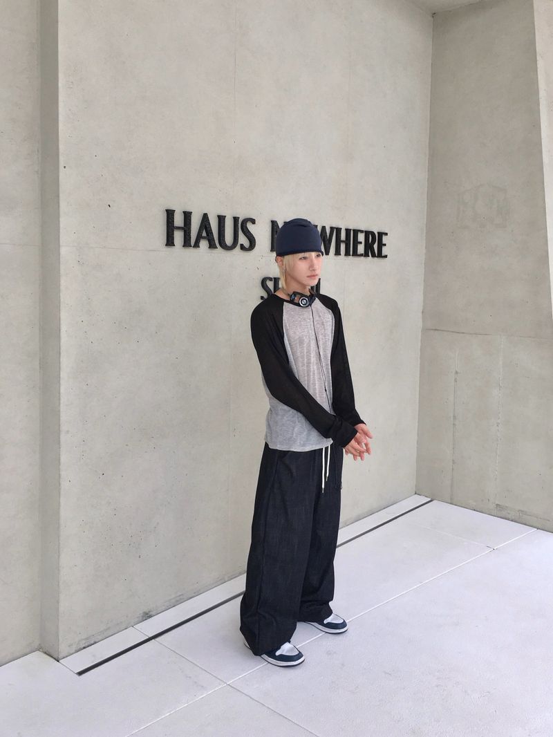 Snap Non-Fade Denim string Wide Pants 2C
