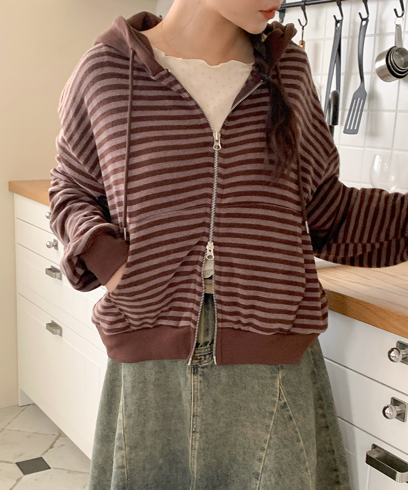 Holic Dangora Knitwear Hooded Zip-Up
