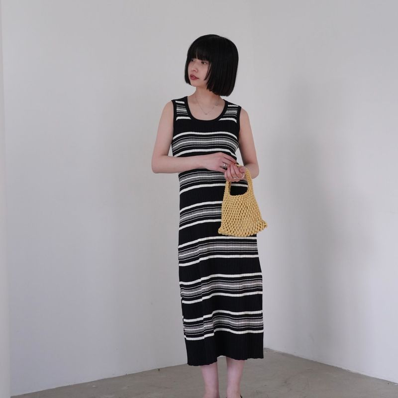 Uenui（ウニュイ）の「border knit one-piece（Dresses）」