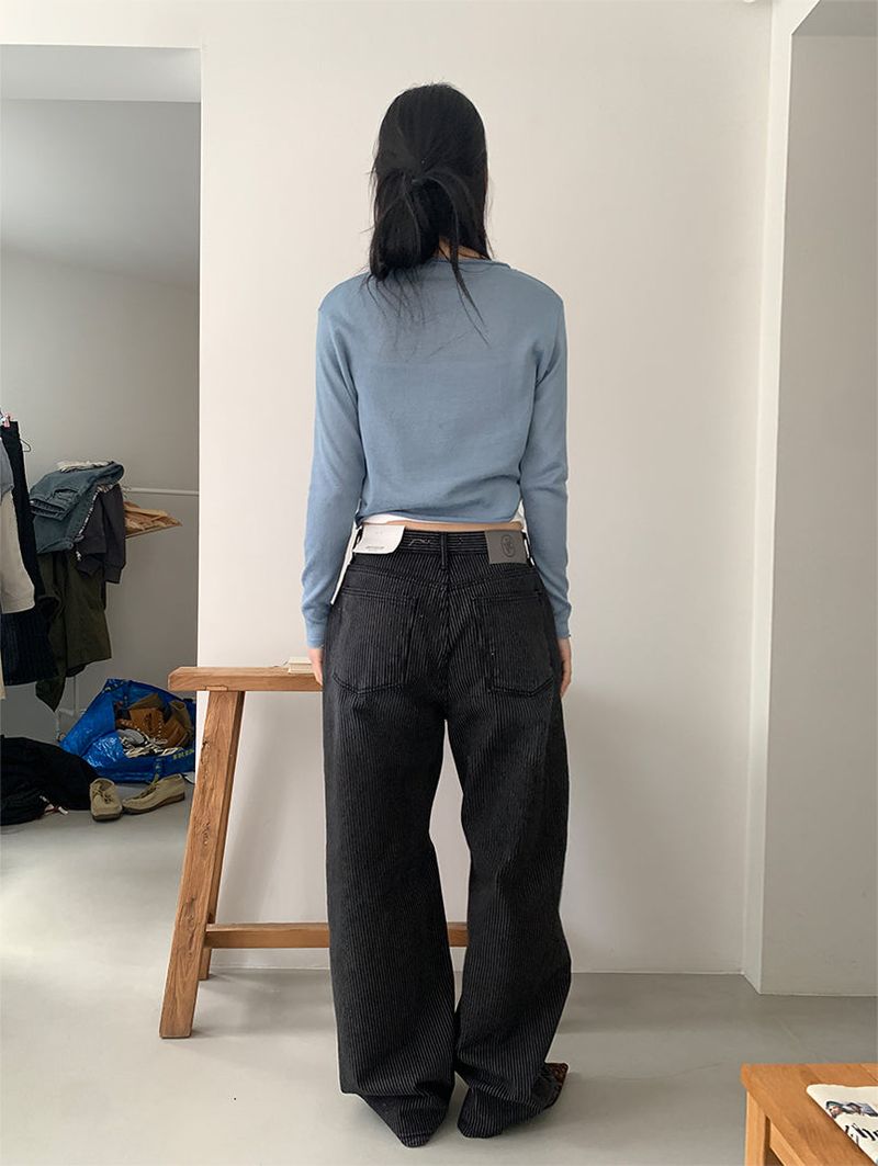 STRIPE BLACK JEANS