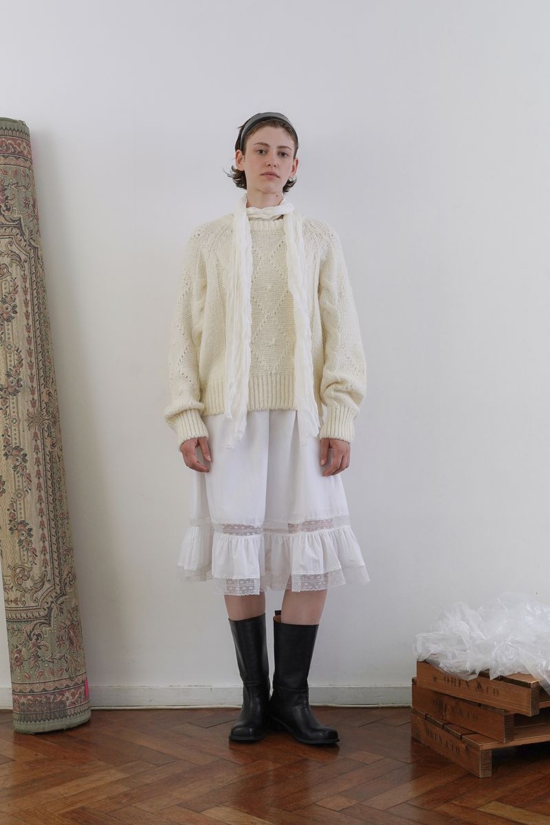 Faye lace skirt_ivory