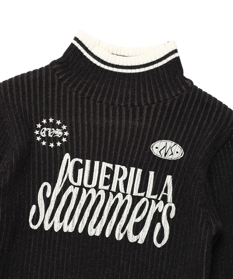 W SLAMMERS TURTLE NECK KNIT BLACK(CV2DFFK640A)
