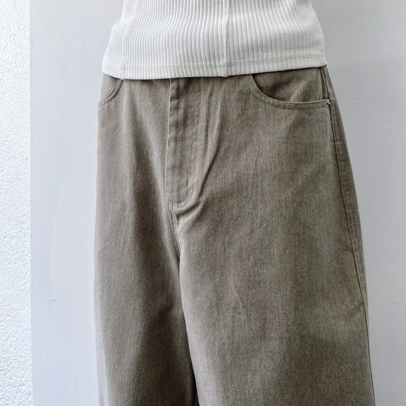 Washed Balloon Wide Trousers