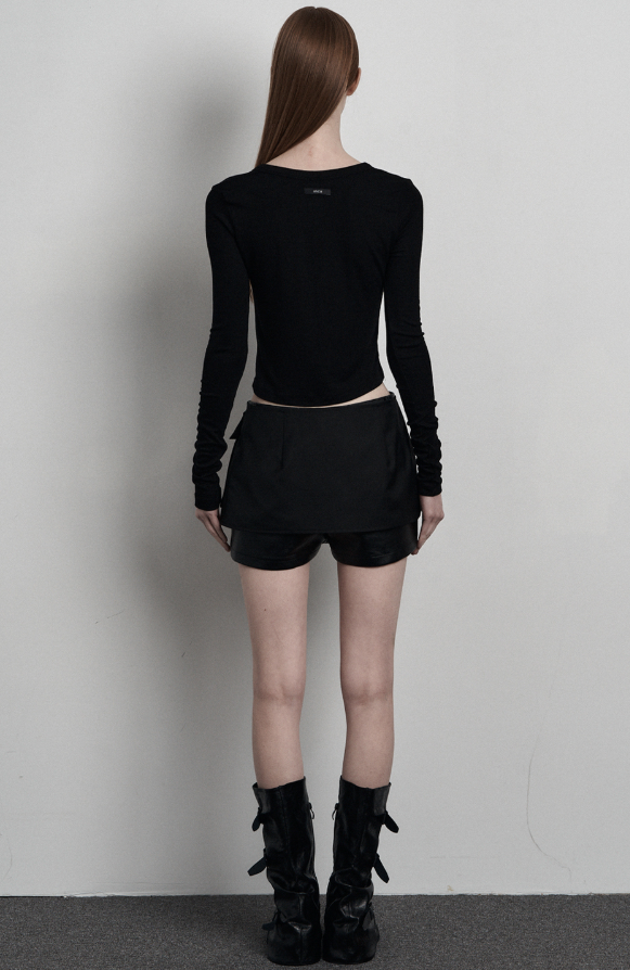 [mnem] card pocket wrap belt (black)