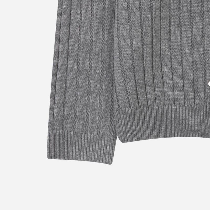 Dot Rivet Ribbed Knit Zip-up