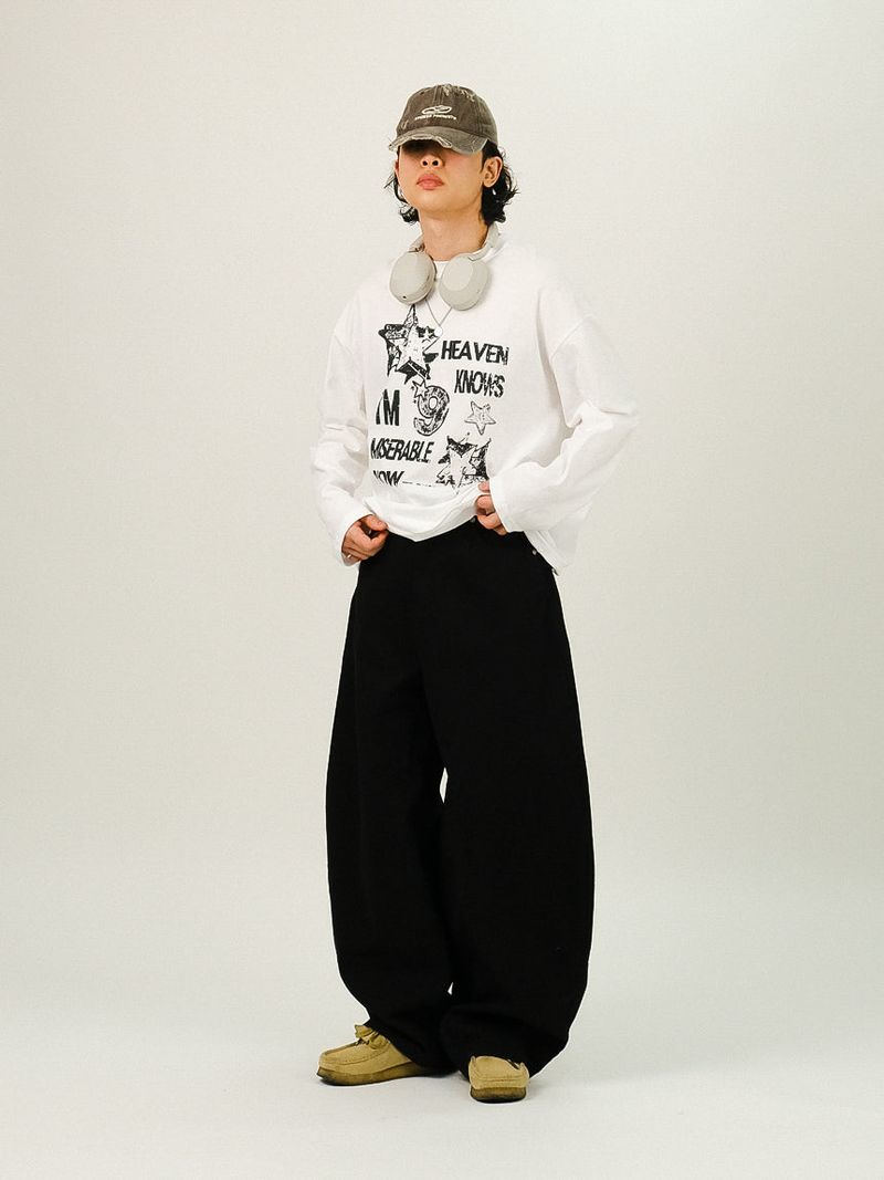 DE Back Point Wide Balloon Pants