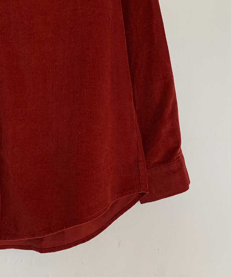 Corduroy Collar Shirt Shirt Blouse Basic Item Cotton