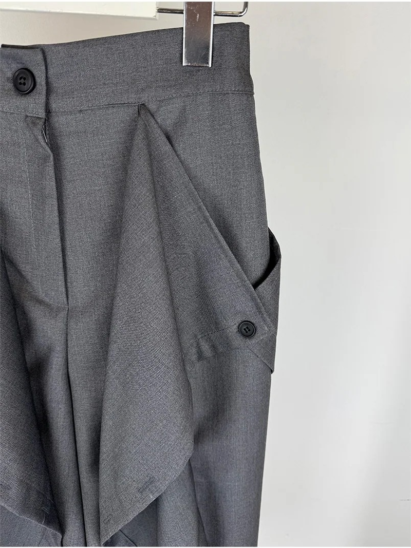 BUTTON TWO-WAY BERMUDA SLACKS (3C)