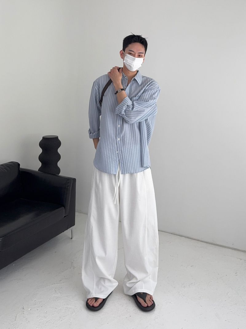 SY Relaxed Fit Seersucker Stripe Shirt (4C)