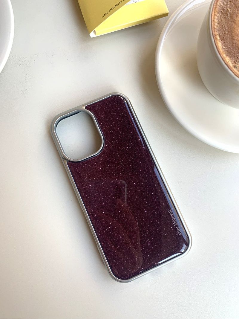 [MADE] パールワイン シルバー エポキシバンパー iPhoneケース