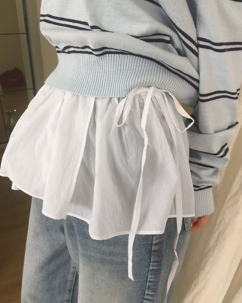 WONDER WONDER(ワンダーワンダー)の「Hoolie Checkered Plain Lace Wrap Skirt(Skirts)」