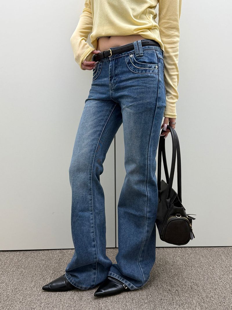 MUZESEOUL(ミューズソウル)の「Low rise stitch boots cut denim pants(4color)(Pants)」