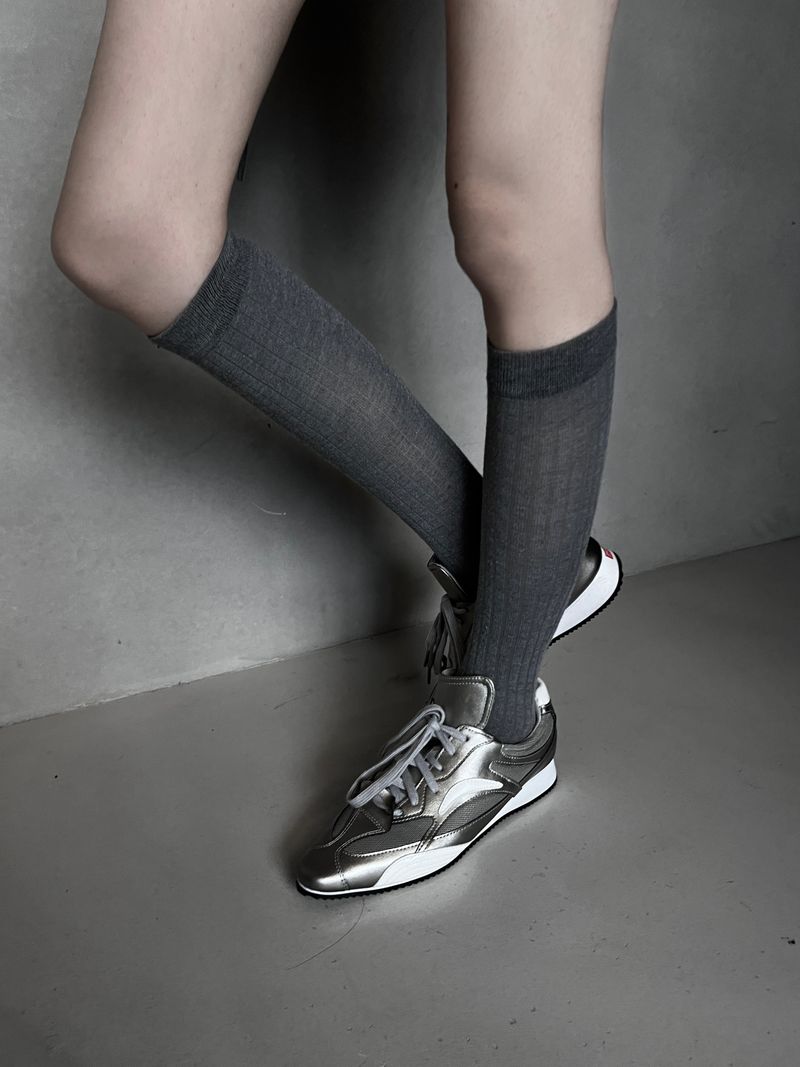 steel-edge stiletto sneaker (2color)