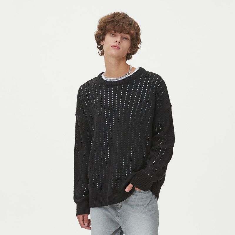 PUNCHING ROUND KNIT_BLACK
