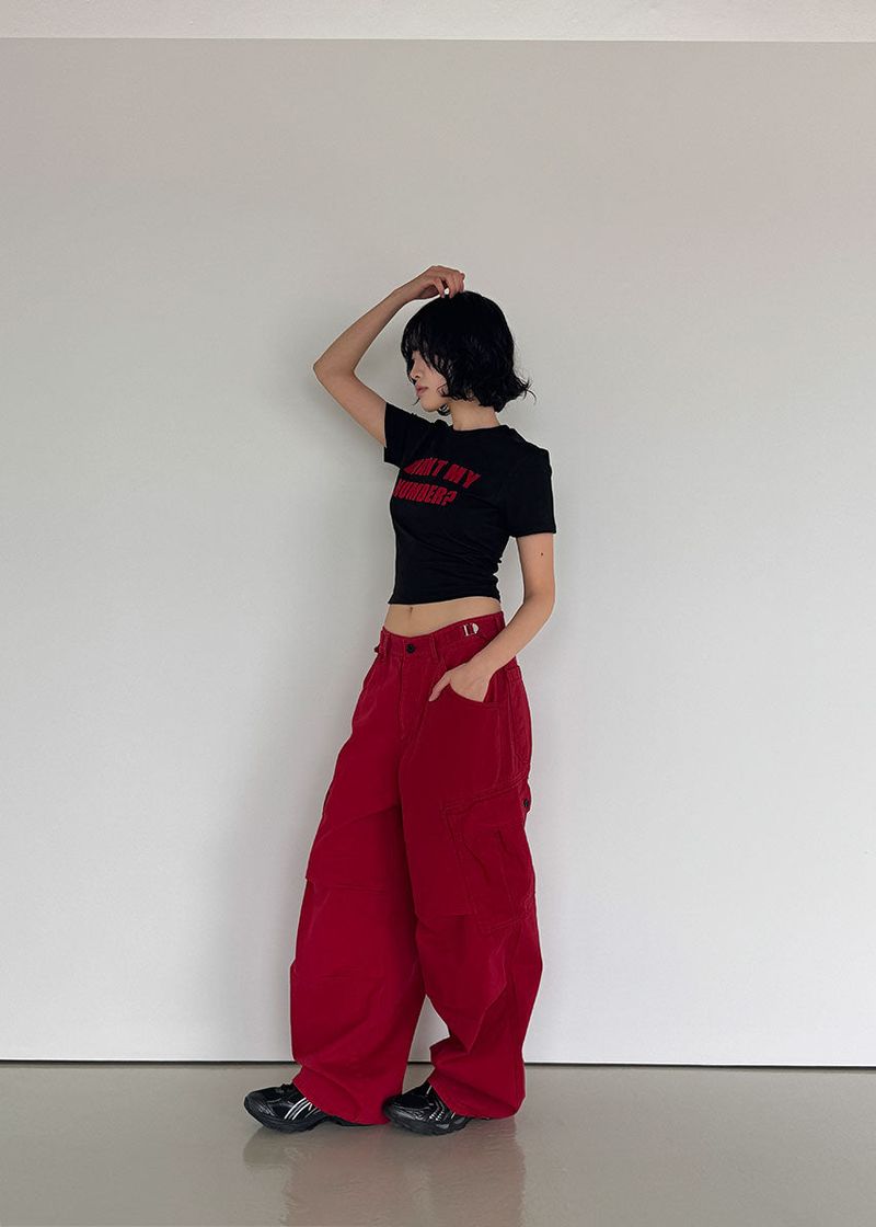 POCKET BUTTON CARGO PANTS