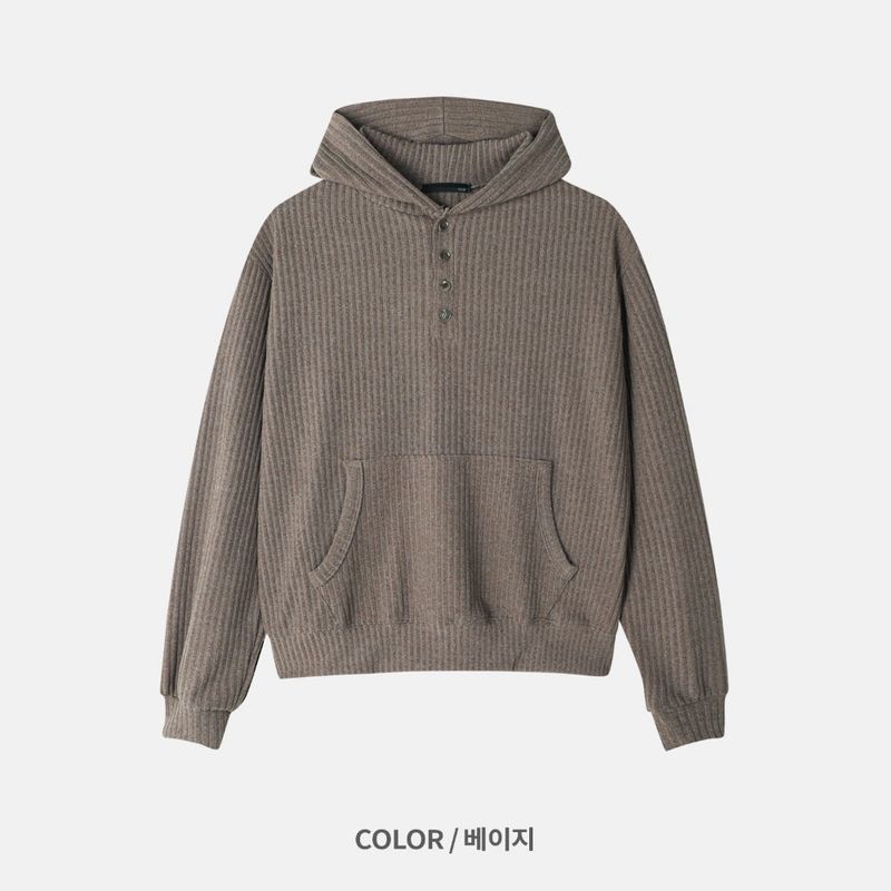 Henley neck crop hoodie