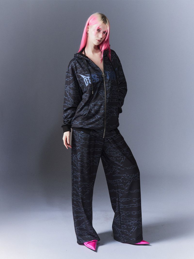 Chain Embroidery Pants
