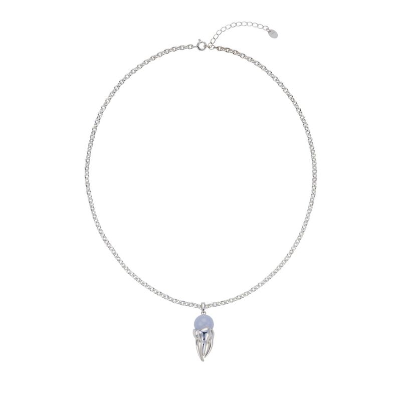 【MADE】Teeth Necklace (Blue Chalcedony)