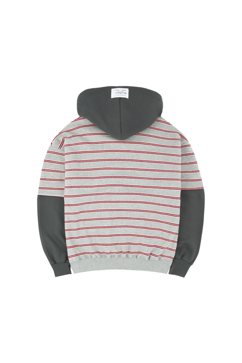 Stripe layered overfit hoodie