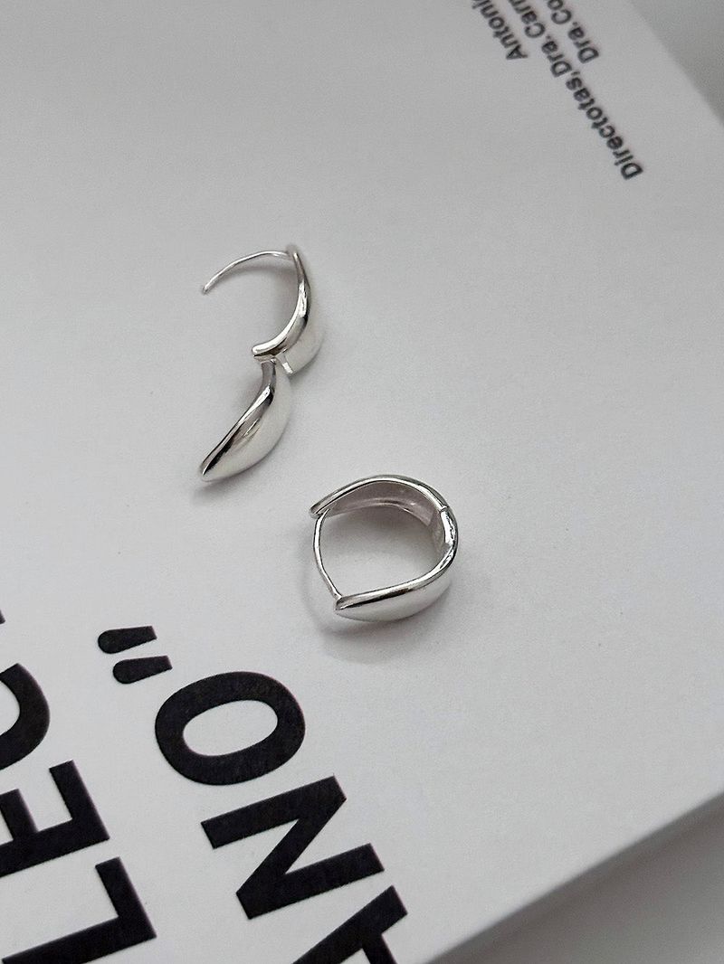 925silver] Slit one touch earring