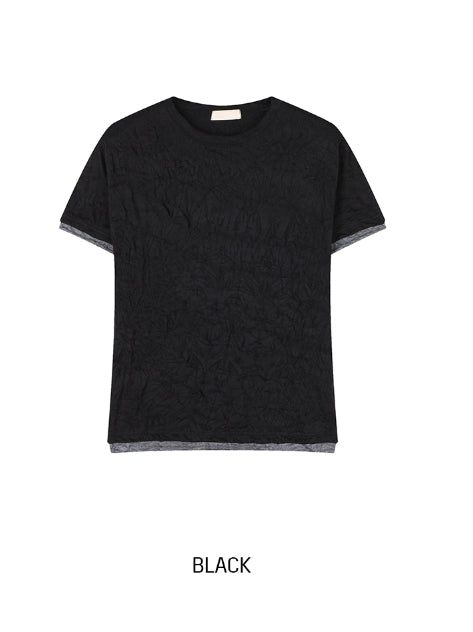 Even Wrinkle Layered Short Sleeve T-shirt