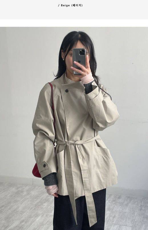 INCHANT ME（インチャントミー）の「High-neck belted half trench coat（Jackets/Outerwear）」