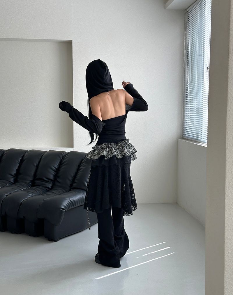 Pintuck Shirring Bootcut Long Pants