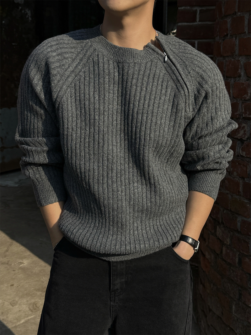 AVAND(アバンド)の「Going diagonal zipper knitwear(Tops)」