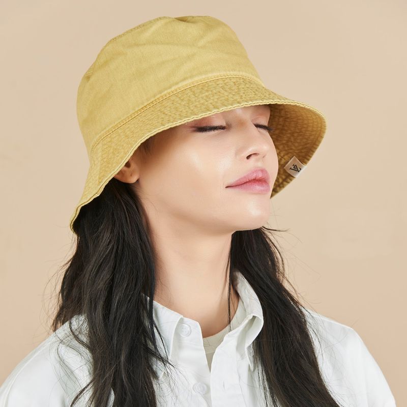 Monogram Label Pigment Bucket Hat Yellow