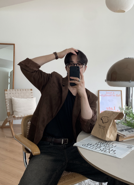 Look Hour Vintage Suede Overfit Blazer Jacket