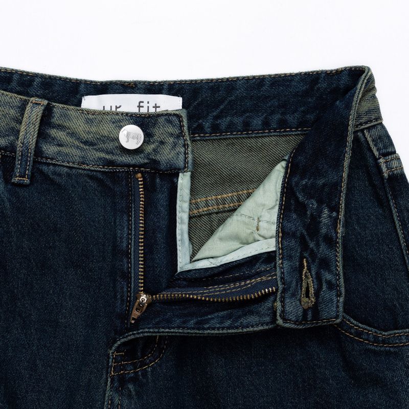 GREENERY COLOR SPRAY DYED WIDE DENIM PANTS code 21017