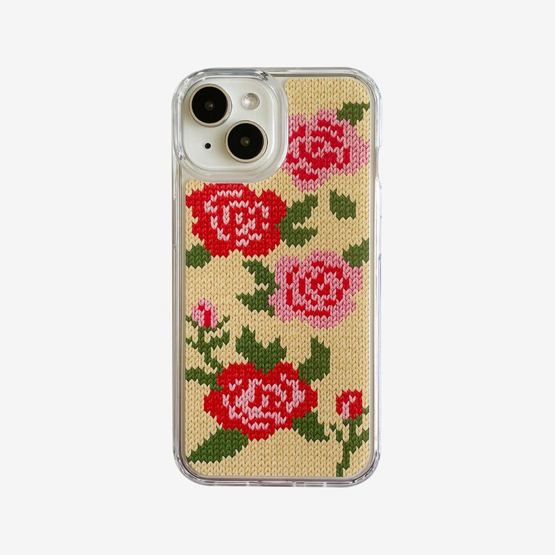 DELPHIN(デルフィン)の「ROSES KNIT HARD JELL CASE_YELLOW(Smartphone Accessories)」