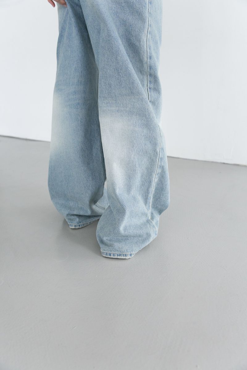 leg washing wide denim(S-M)