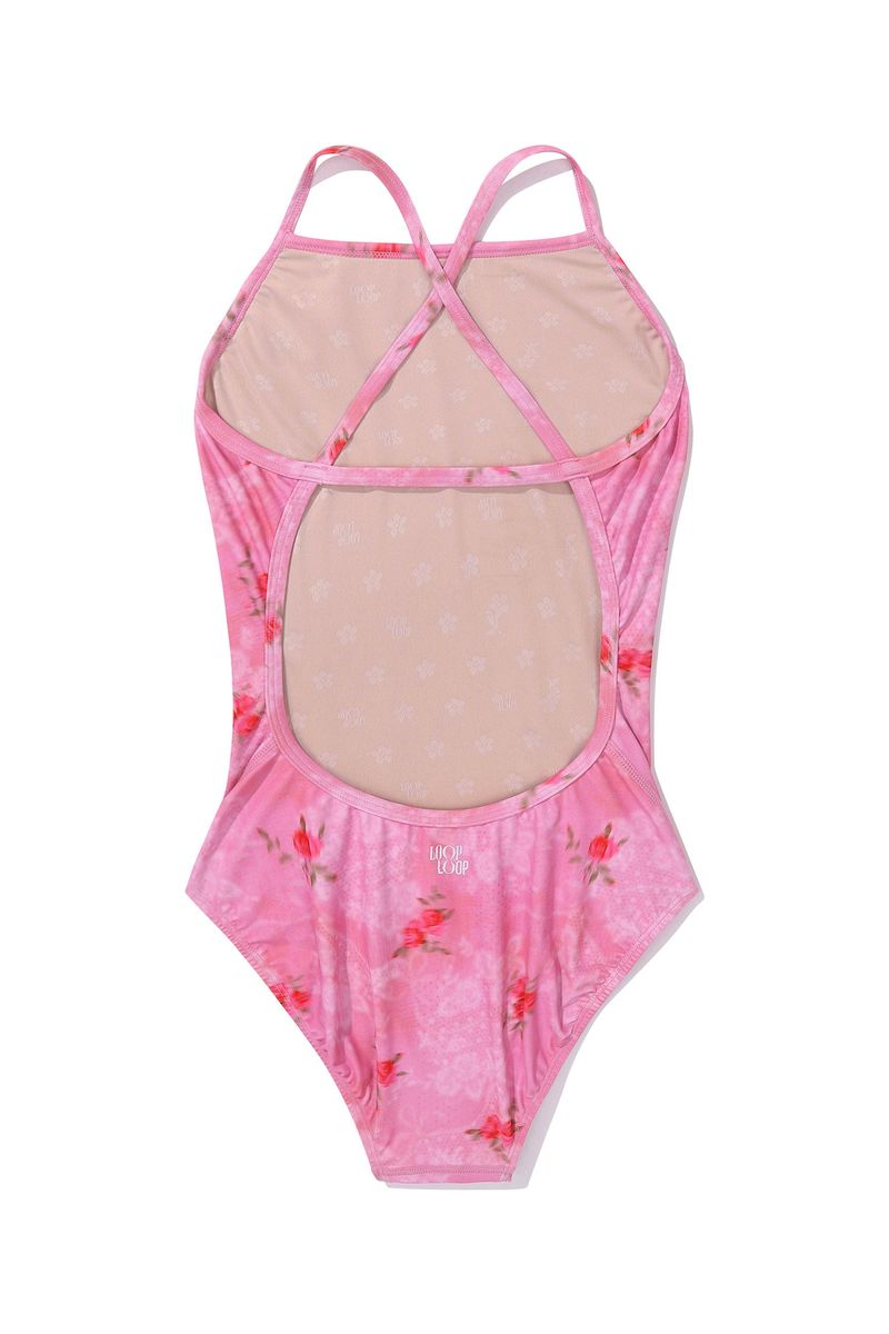 [Floral Veil_pink] One Piece Swimsuit