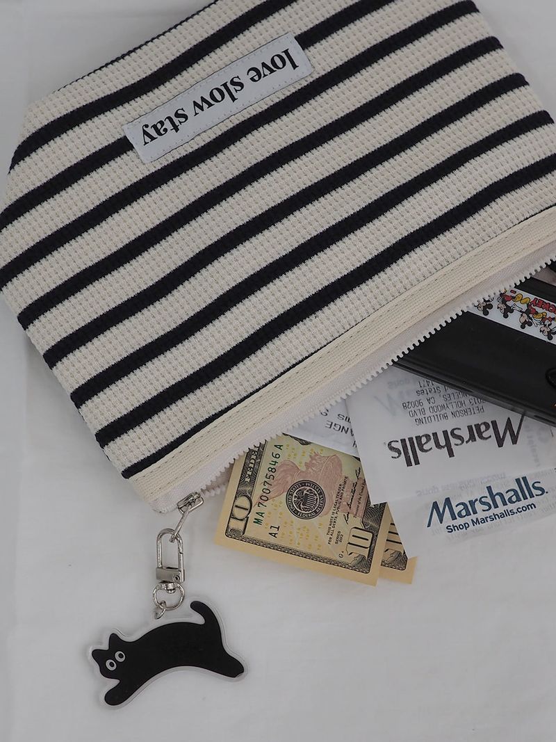 lss basic pouch (L size) _  waffle stripe