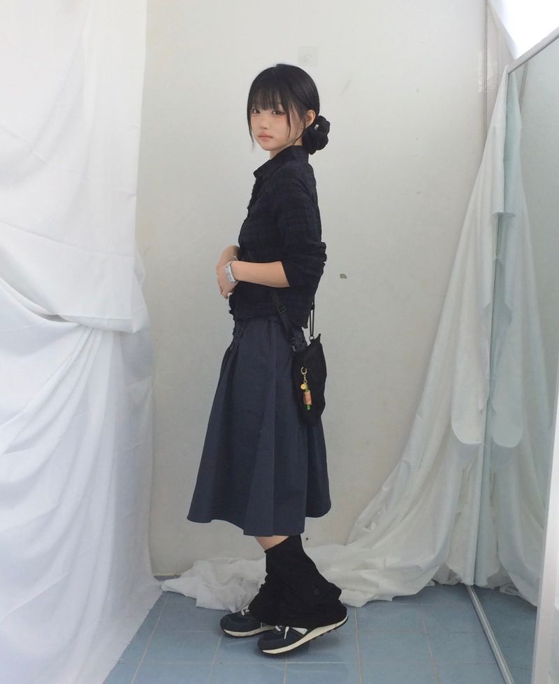 ruffle frill checkered short shirt